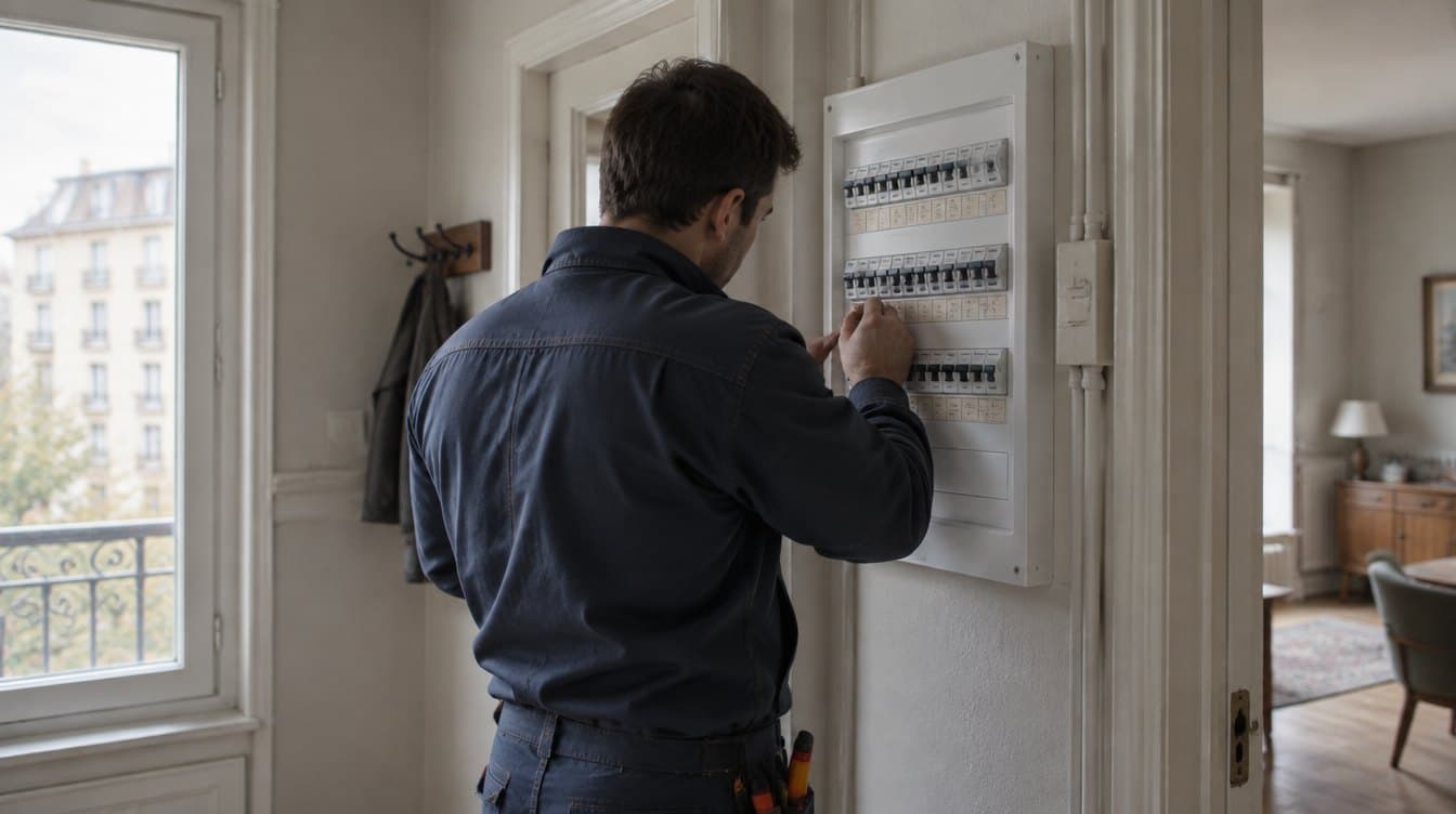 Tableau électrique neuf installé dans un logement à Langon